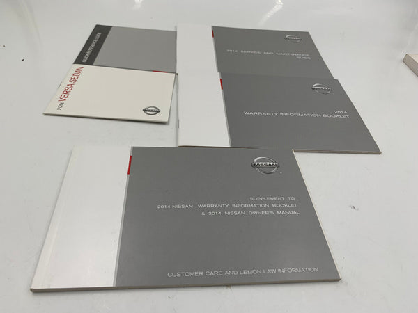 2014 Nissan Versa Sedan Owners Manual Set with Case OEM A01B36026