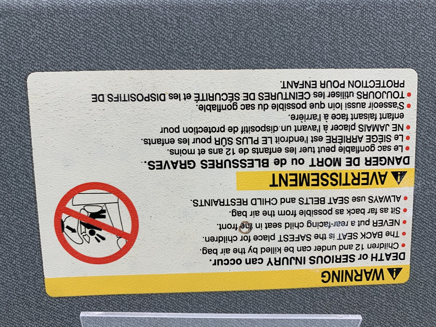 2004-2005 Chevrolet Aveo Passenger Sun Visor Gray OEM A02B51003