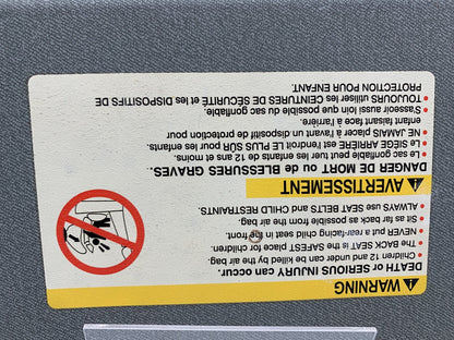 2004-2005 Chevrolet Aveo Passenger Sun Visor Gray OEM A02B51003