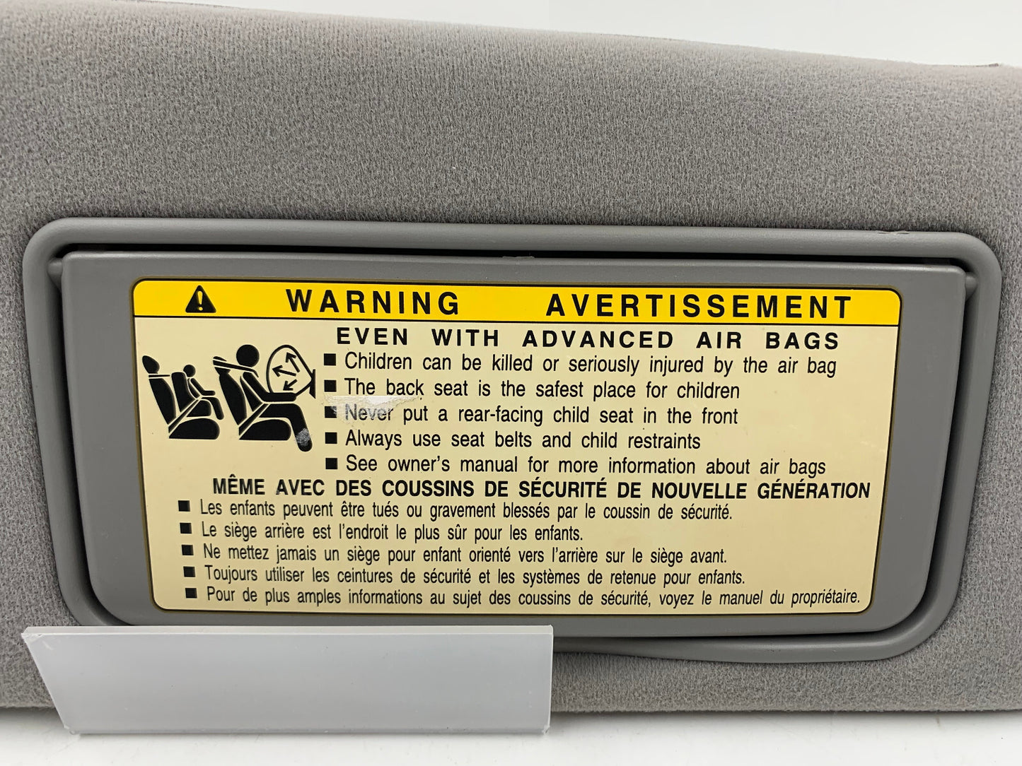 2005-2006 Lexus ES330 Passenger Sun Visor Gray Illumination B03B47065