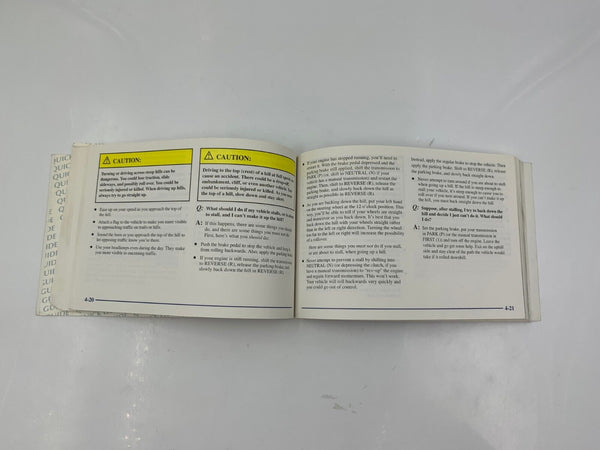 1998 Chevrolet Blazer Owners Manual Handbook OEM H04B34018