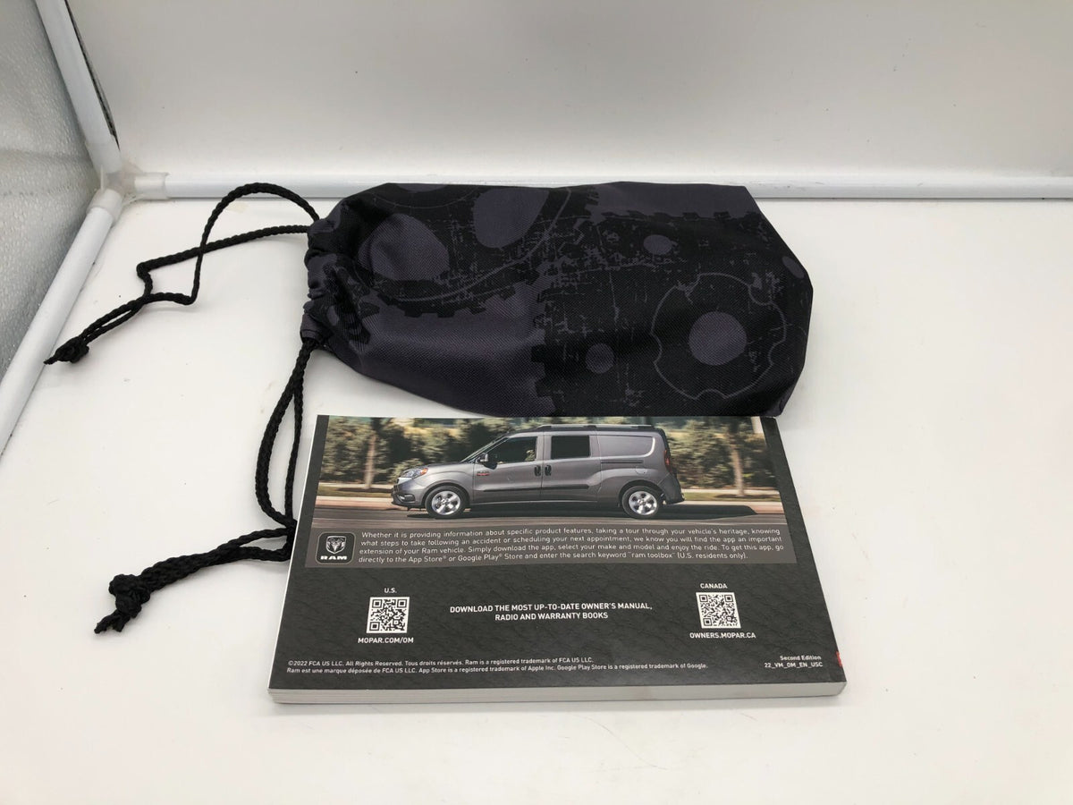 2022 Ram Promaster City Owners Manual with Case OEM R01B37002