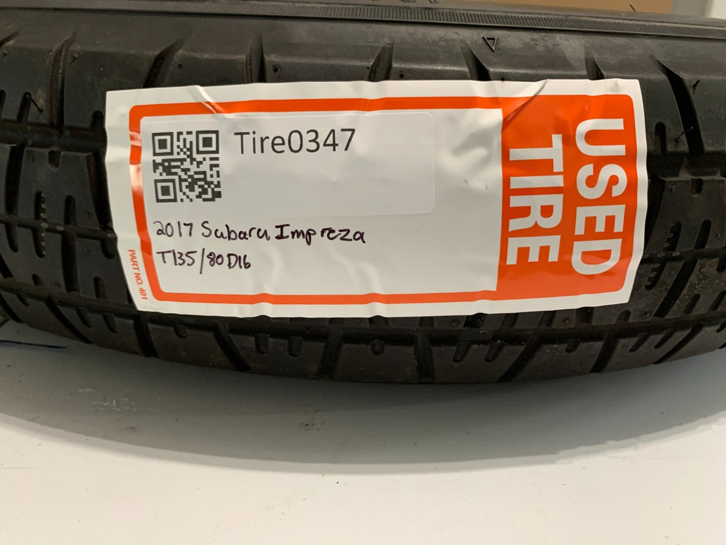 2017-2023 Subaru Impreza 16" Spare Tire Wheel Compact Donut T135/80D16