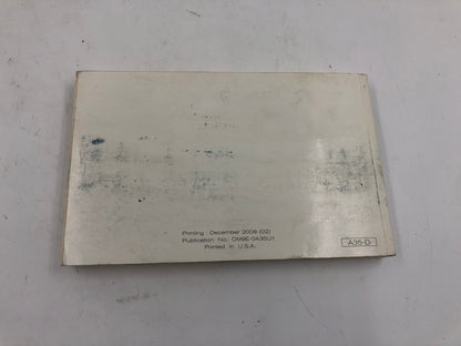 2009 Nissan Maxima Owners Manual OEM B04B32086