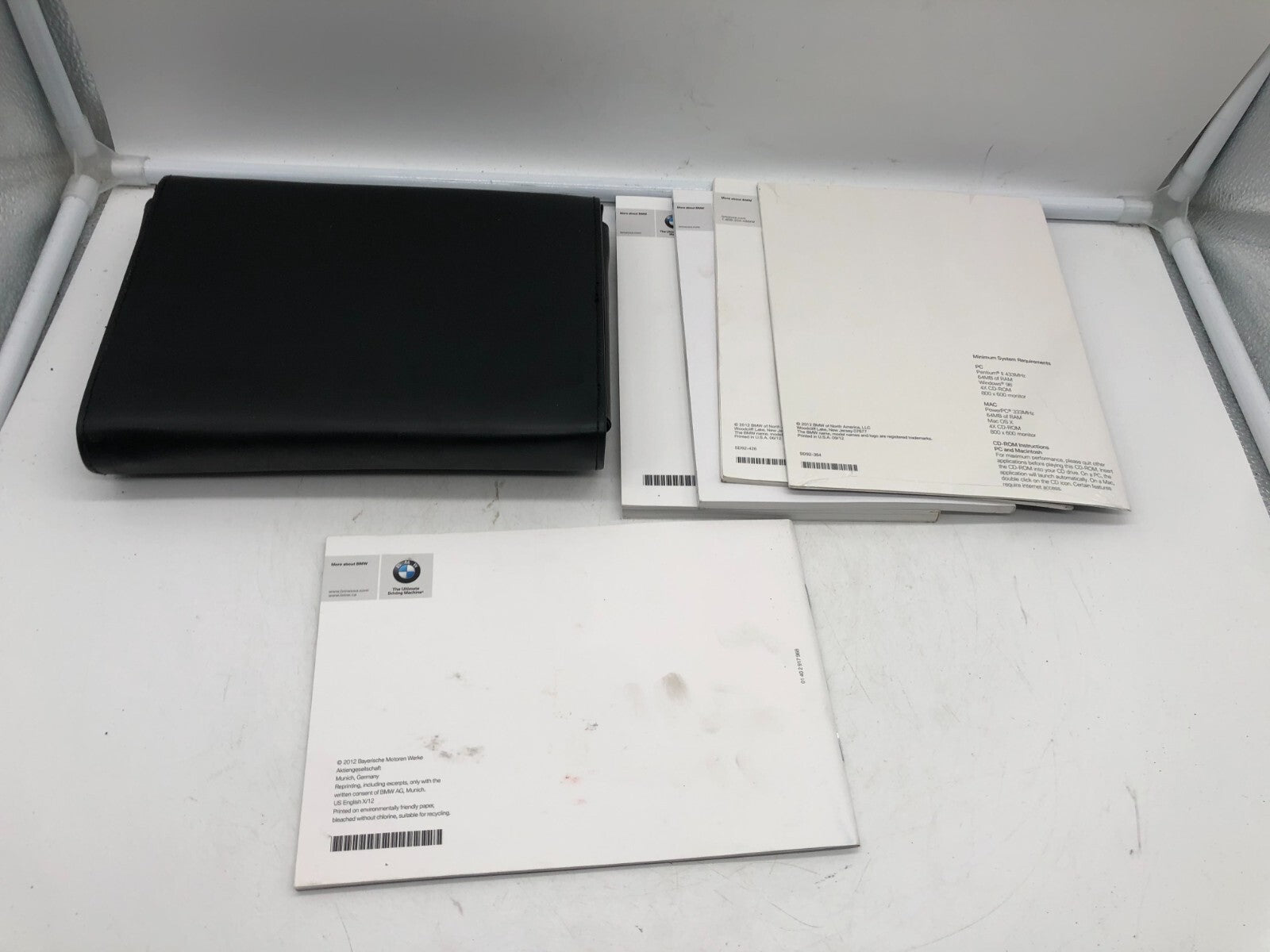 2012 BMW 3 Series Owners Manual Set with Case OEM E02B40066