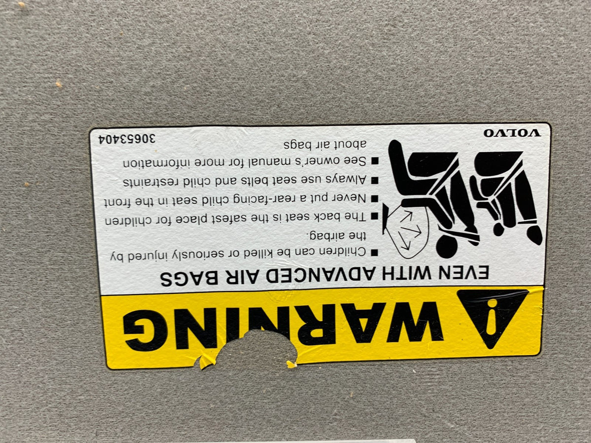 2005-2009 Volvo S60 Passenger Sun Visor Illuminated Gray OEM A02B30005