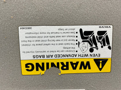 2005-2009 Volvo S60 Passenger Sun Visor Illuminated Gray OEM A02B30005