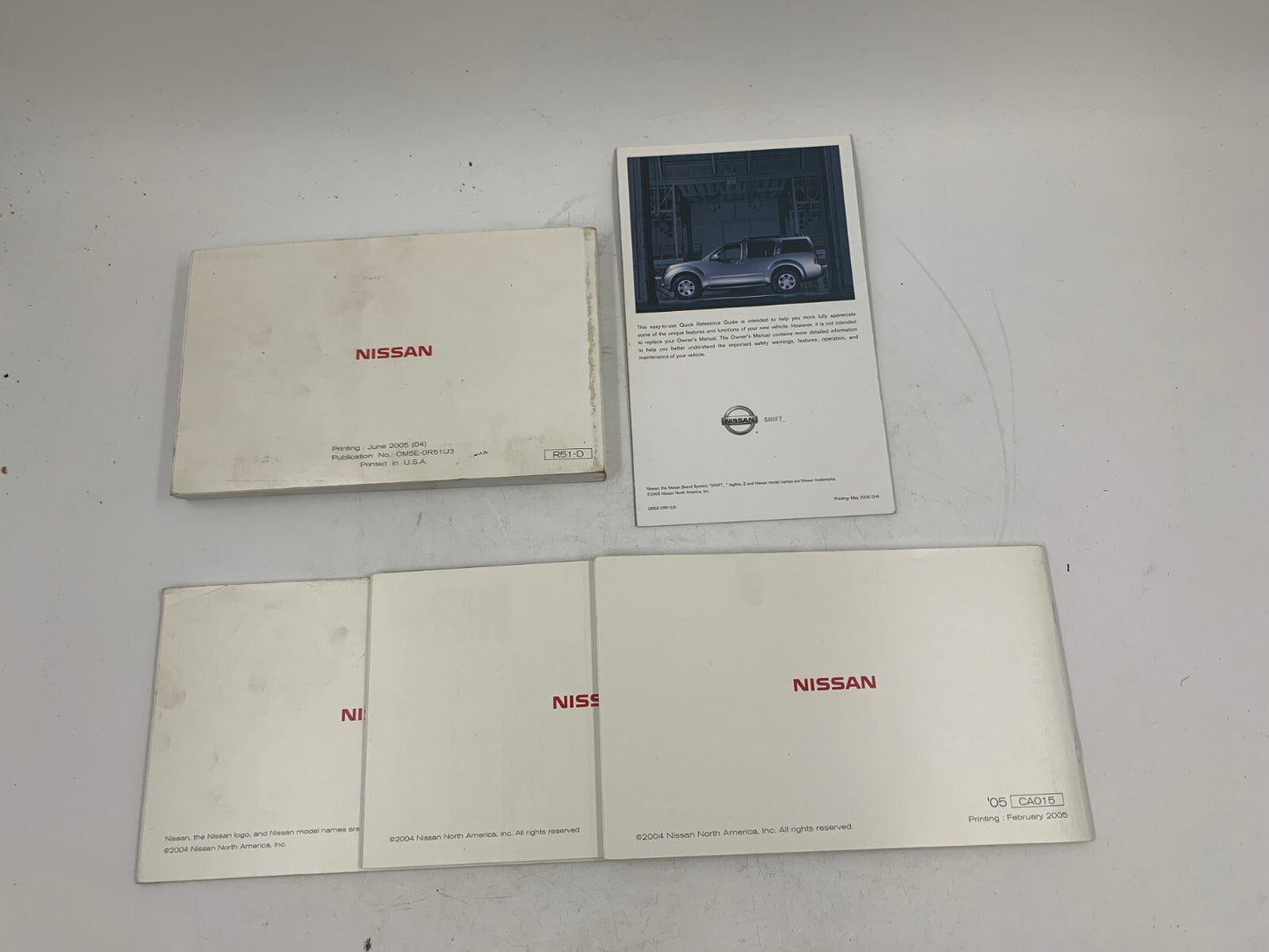 2005 Nissan Pathfinder Owners Manual Set OEM C01B26012