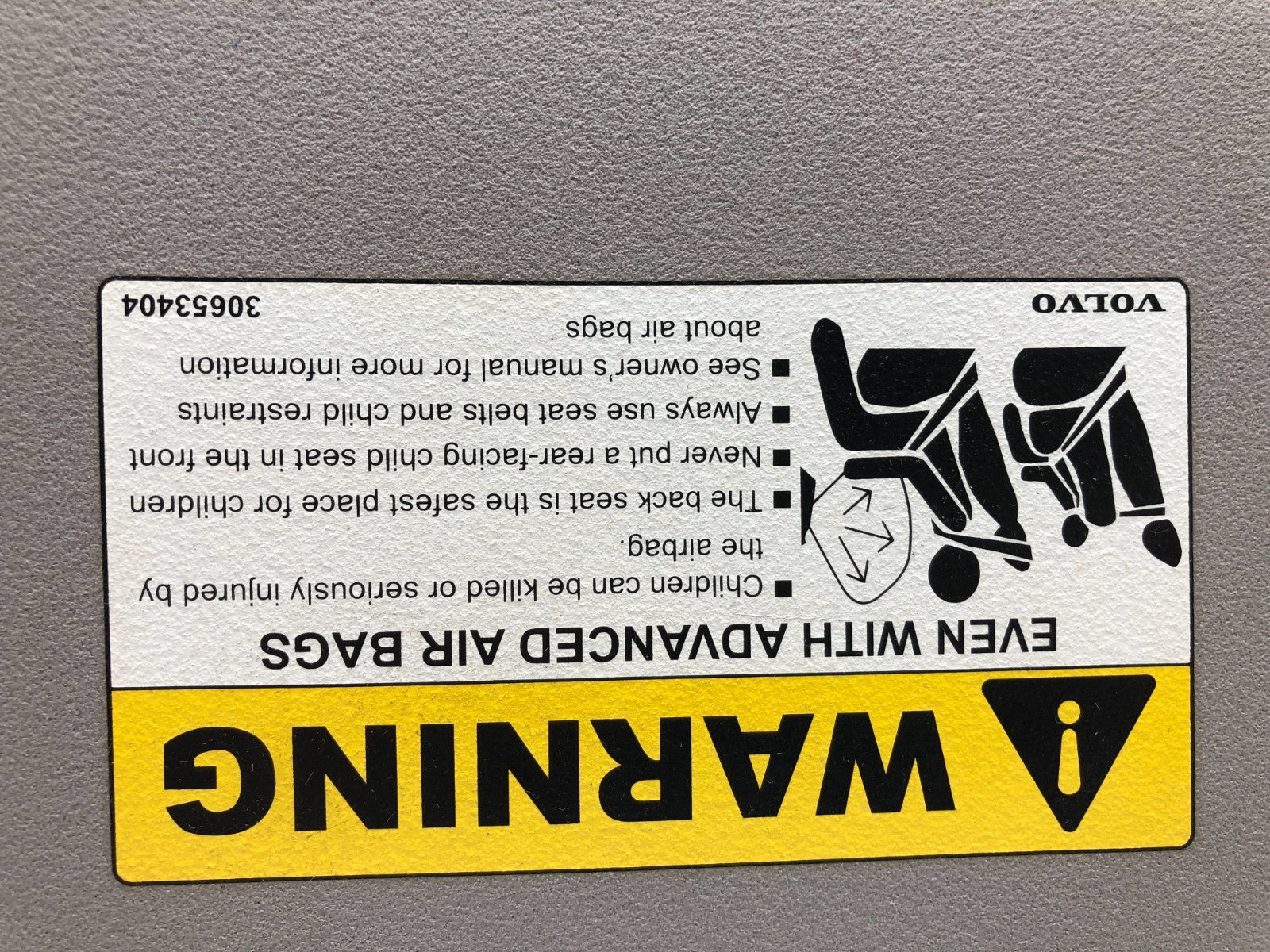 2007-2011 Volvo S40 Passenger Sun Visor Sunvisor Gray Illumination OEM A02B04002