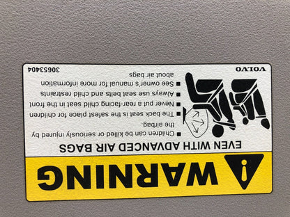 2007-2011 Volvo S40 Passenger Sun Visor Sunvisor Gray Illumination OEM A02B04002