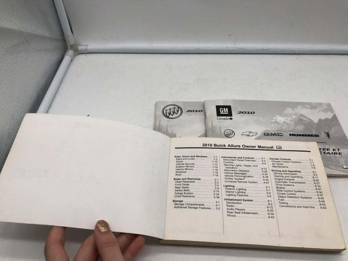2010 Buick Allure Owners Manual Set OEM D02B62010