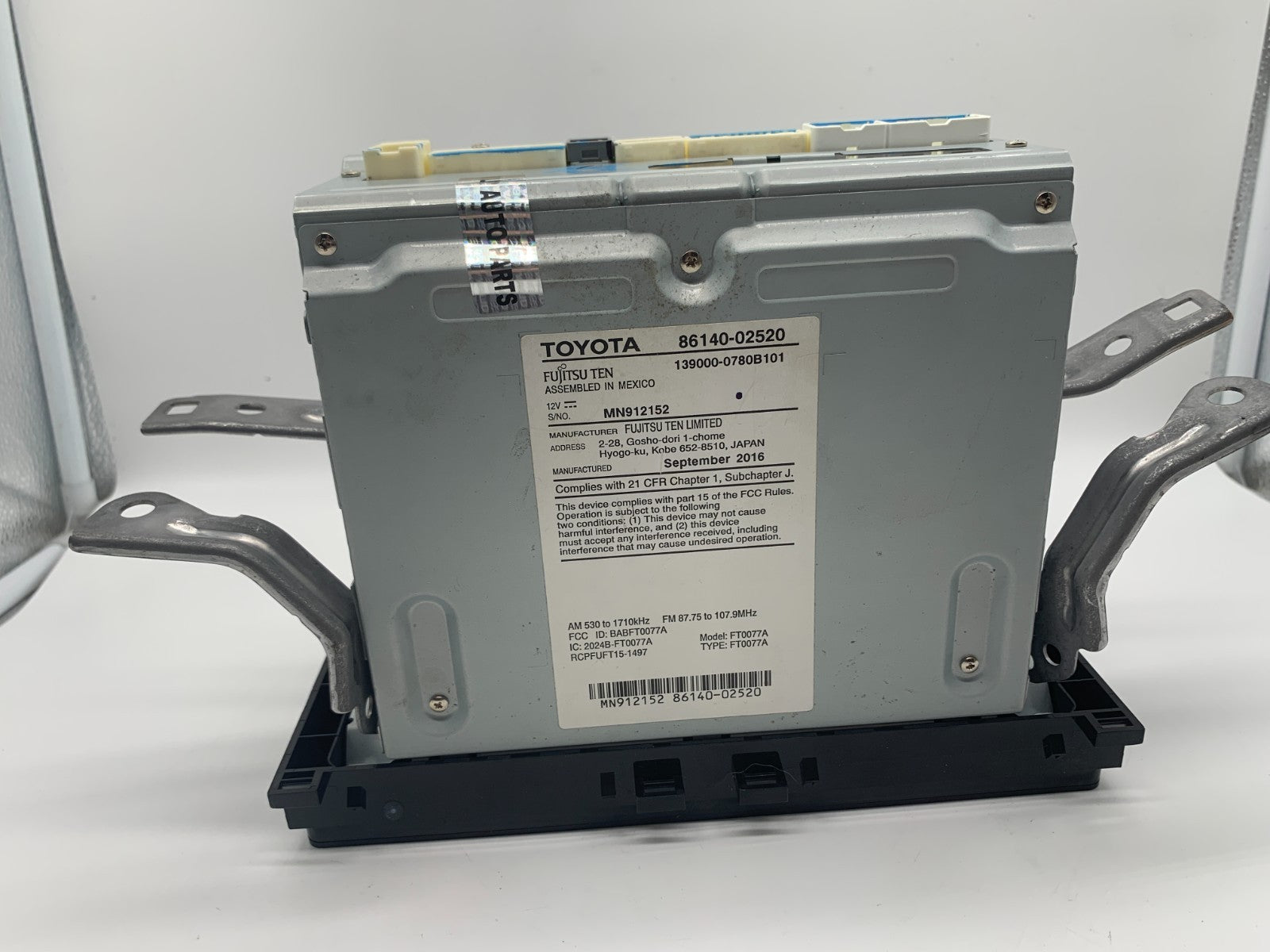 2017 Toyota Corolla Sedan Radio Receiver AM FM CD Player OEM 8612002520