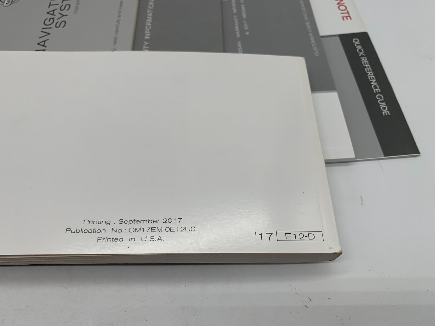 2017 Nissan Versa Note Owners Manual Set with Case OEM