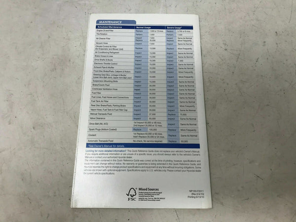 2011 Hyundai Sonata Owners Manual Handbook Set with Case OEM H02B04010