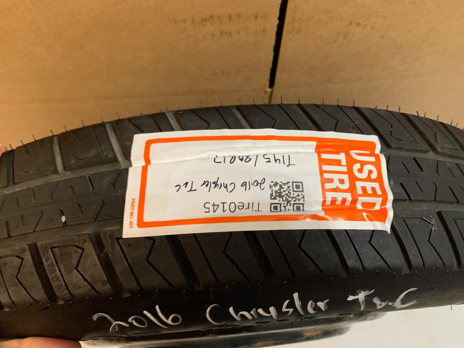 2012-2016 Chrysler Town & Country 17" Spare Tire Wheel Compact Donut T145/80R17