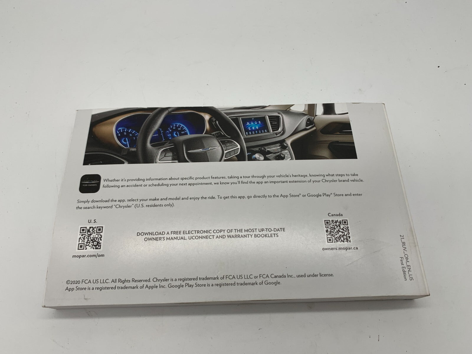 2021 Chrysler Voyager Owners Manual OEM B04B34017