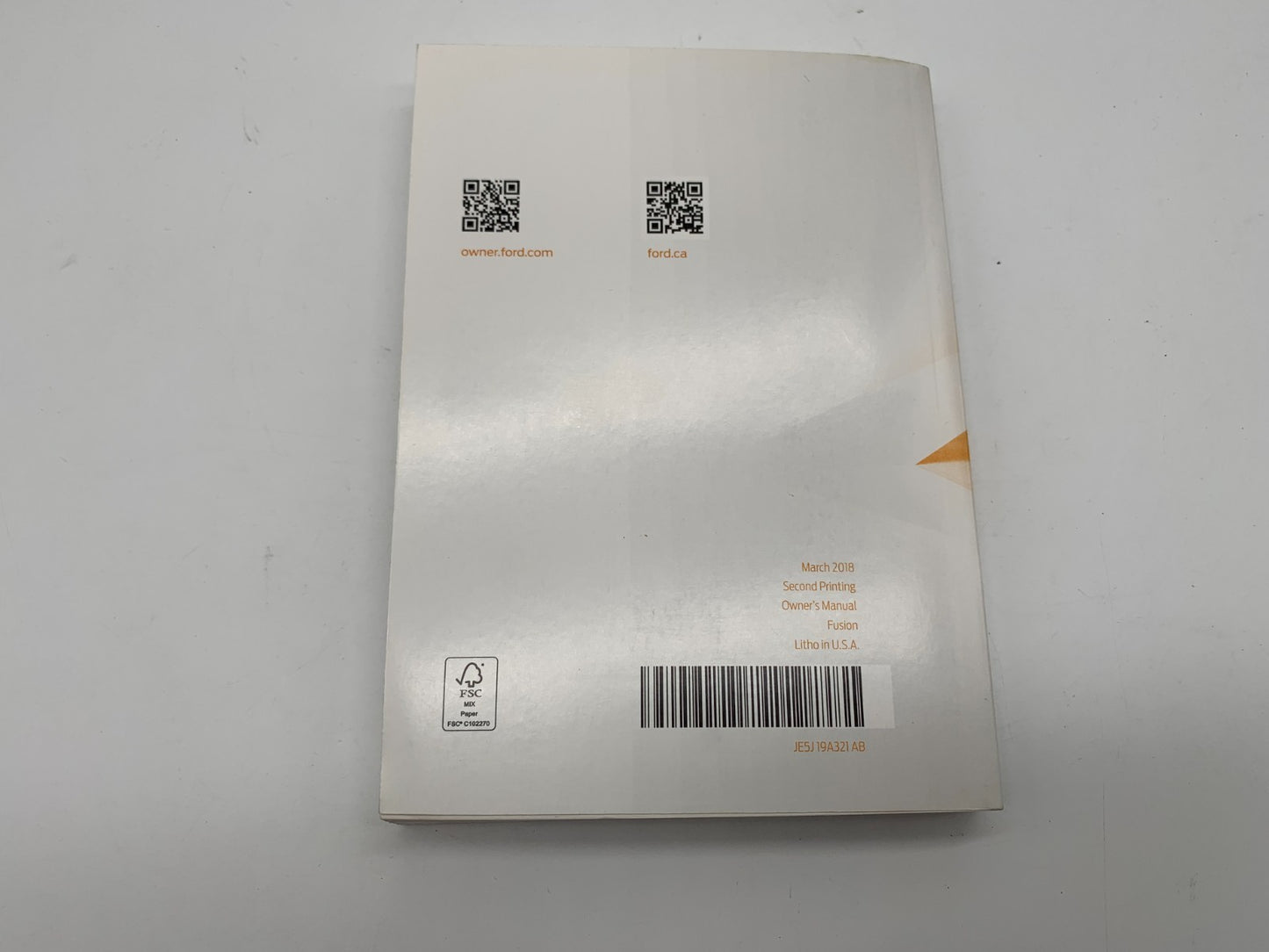 2018 Ford Fusion Owners Manual Set with Case OEM C03B65012