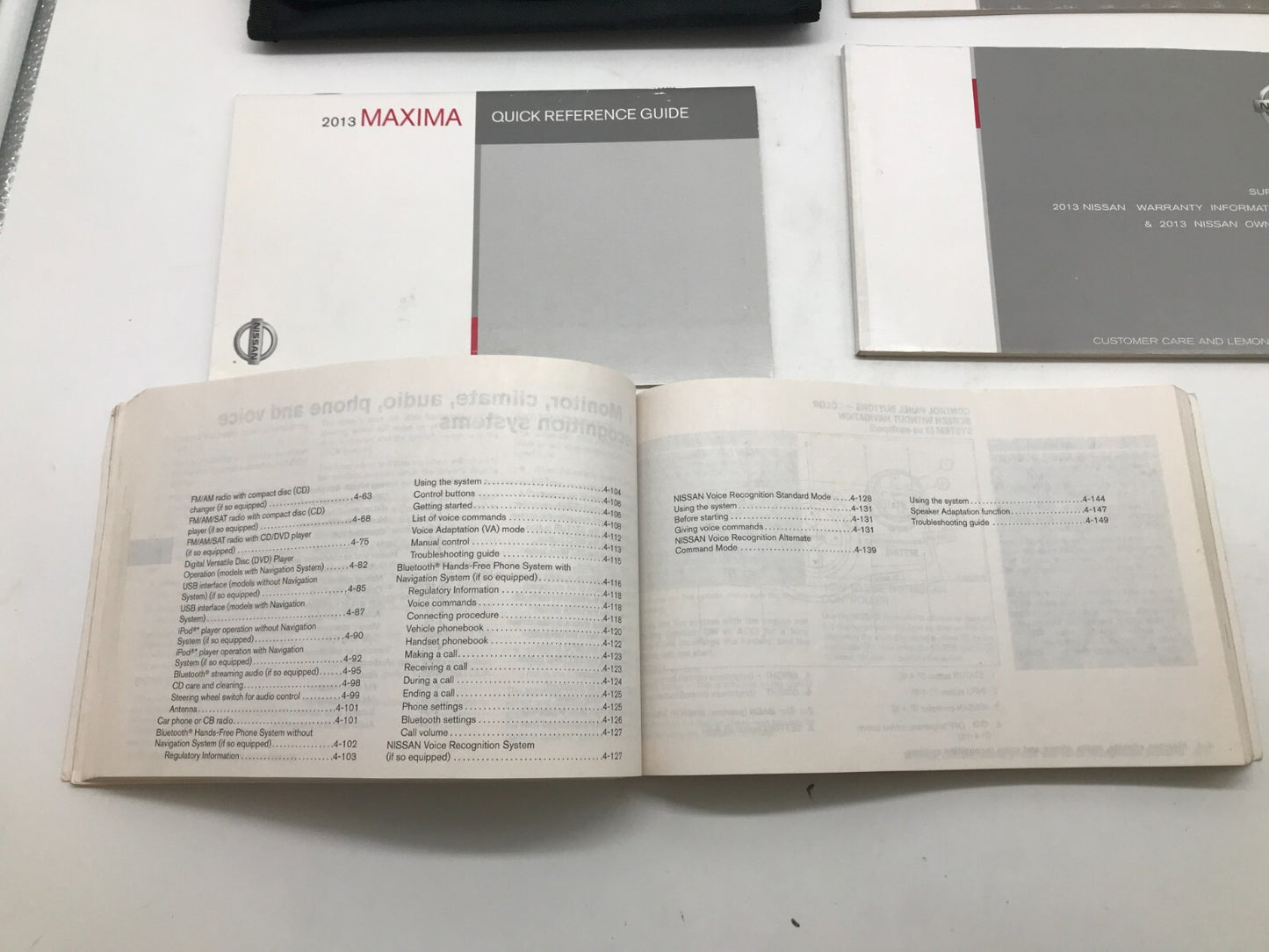2013 Nissan Maxima Owners Manual Set with Case OEM D01B56060