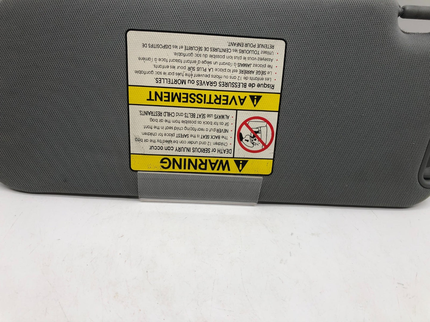 2011-2015 Kia Sorento Passenger Sun Visor Gray OEM A01B04010