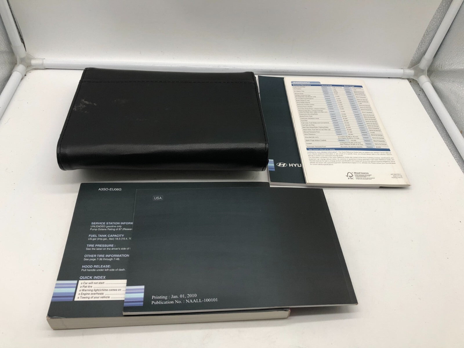 2011 Hyundai Sonata Owners Manual Set with Case OEM A02B03033