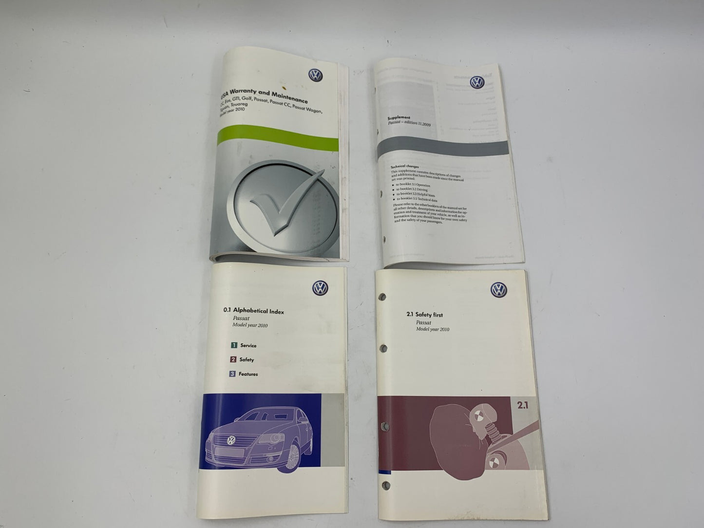 2010 Volkswagen Passat CC Owners Manual Set OEM A02B39066