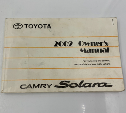 2002 Toyota Camry Solara Owners Manual OEM D01B46087