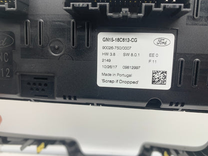 2018-2020 Ford Ecosport AC Heater Climate Control Unit with Dash Bezel OEM