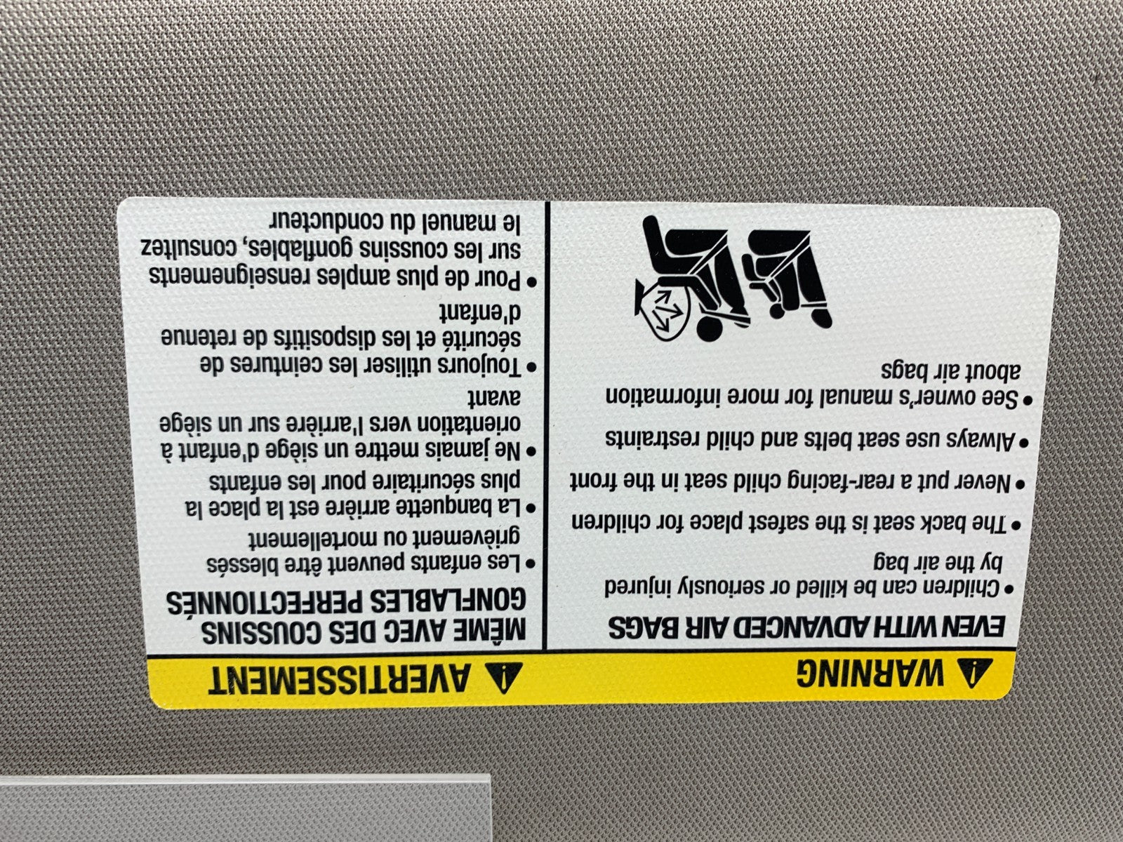 2013-2018 Nissan Altima Passenger Sun Visor Gray Illumination OEM B04B43006