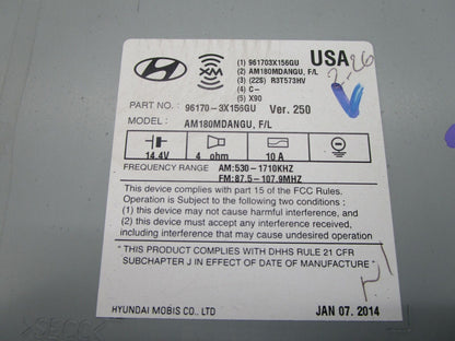 2014-2016 Hyundai Elantra AM FM CD Player Radio Receiver OEM C04B27021