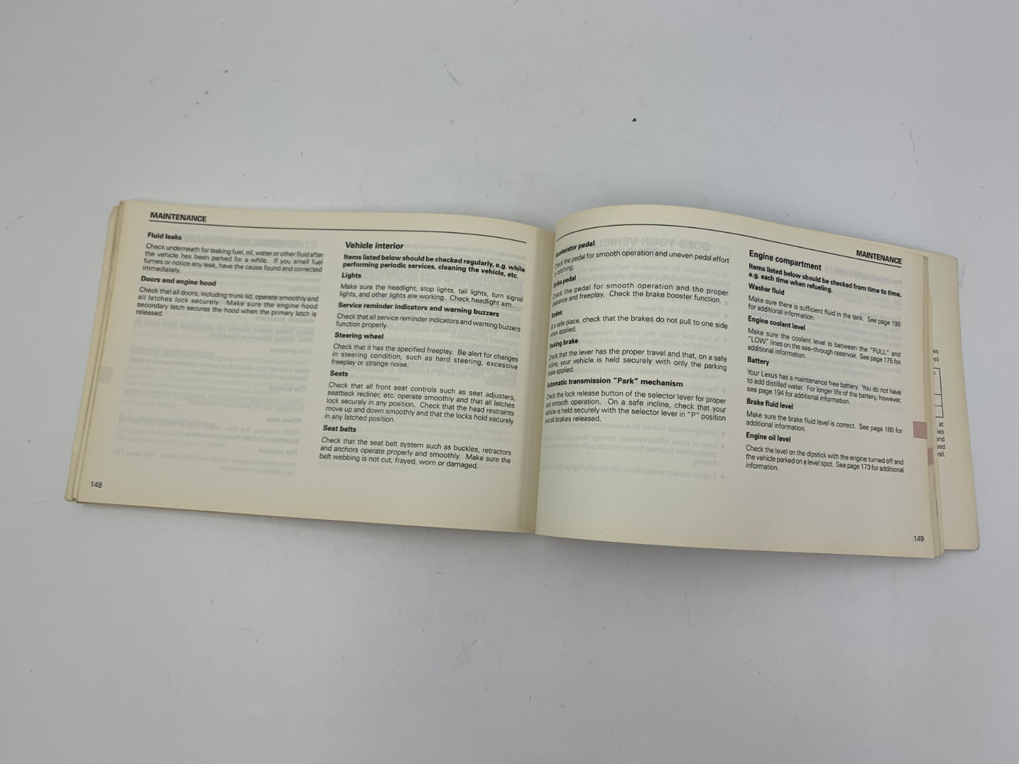 1995 Lexus ES300 Owners Manual Set with Case OEM E01B30080