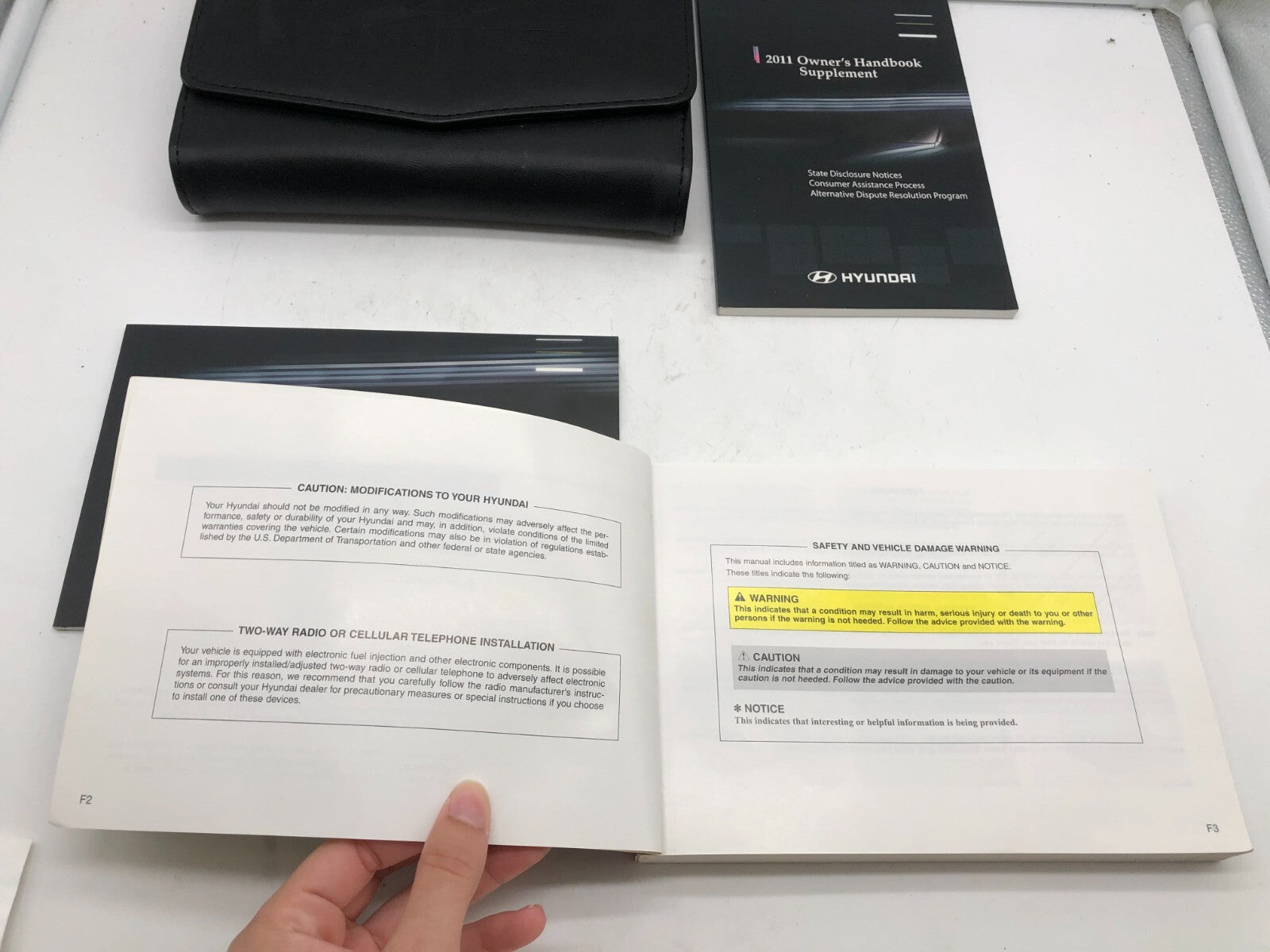 2011 Hyundai Sonata Owners Manual Set with Case OEM A01B26006