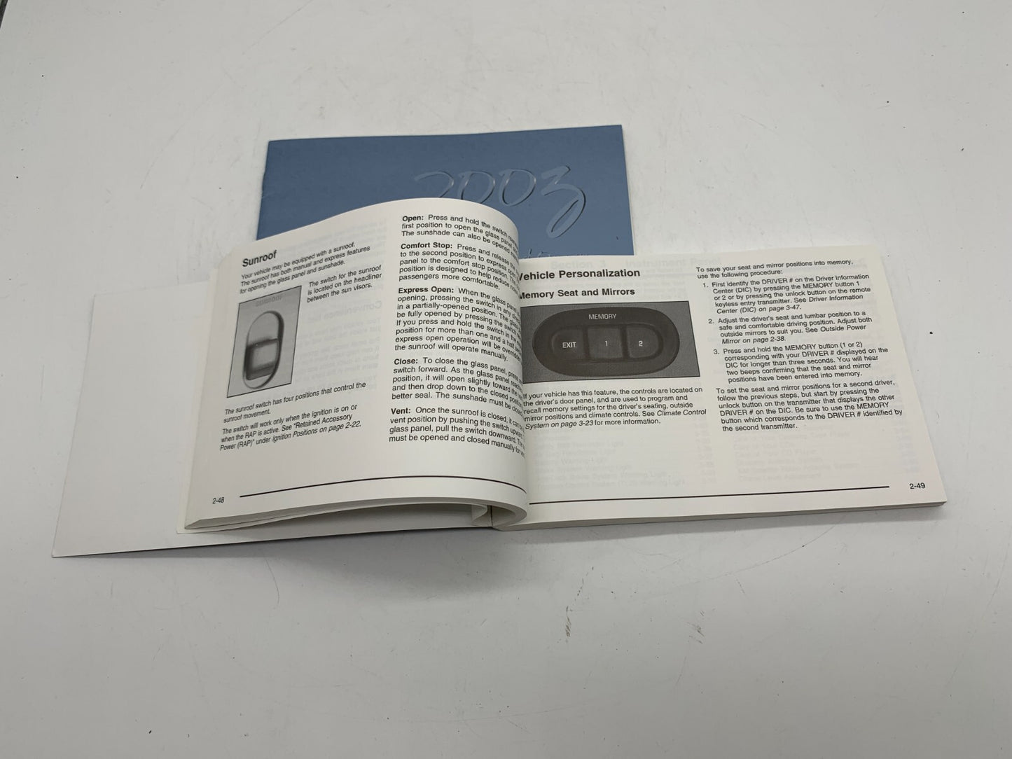 2003 Buick LeSabre Owners Manual OEM B01B24012