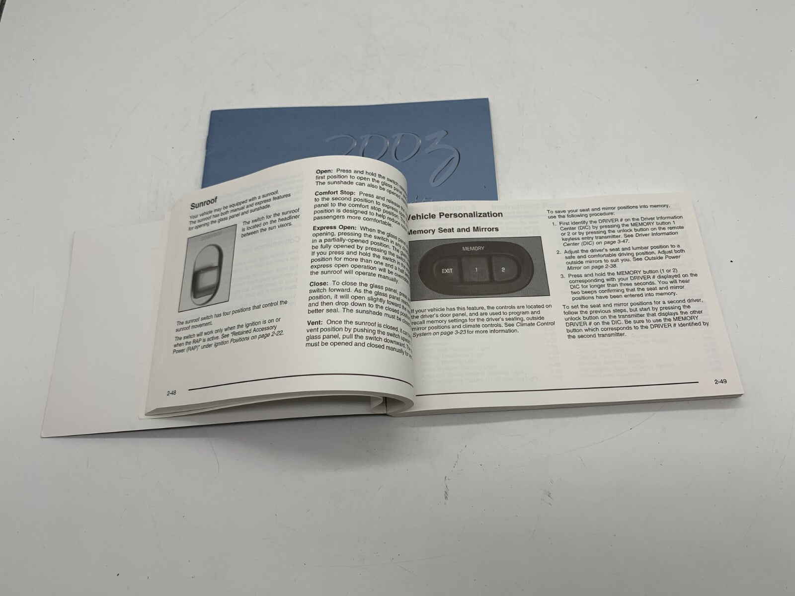 2003 Buick LeSabre Owners Manual OEM B01B24012