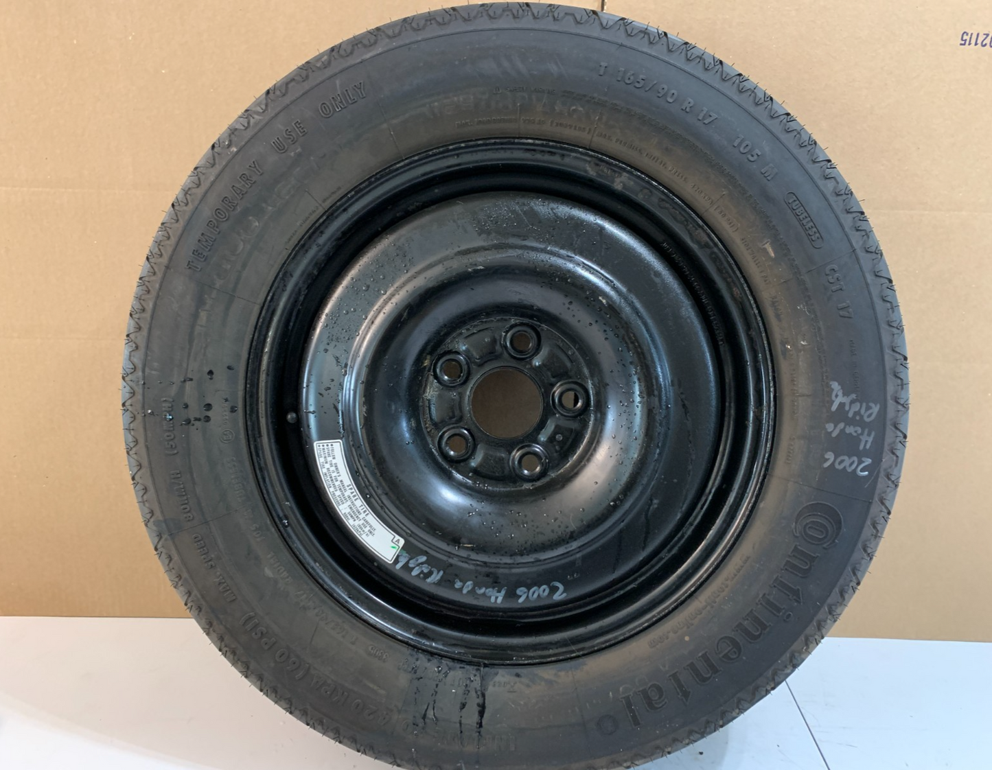 2006-2014 2017-2025 Honda Ridgeline  17" Spare Tire Wheel Compac Donut T16590R17