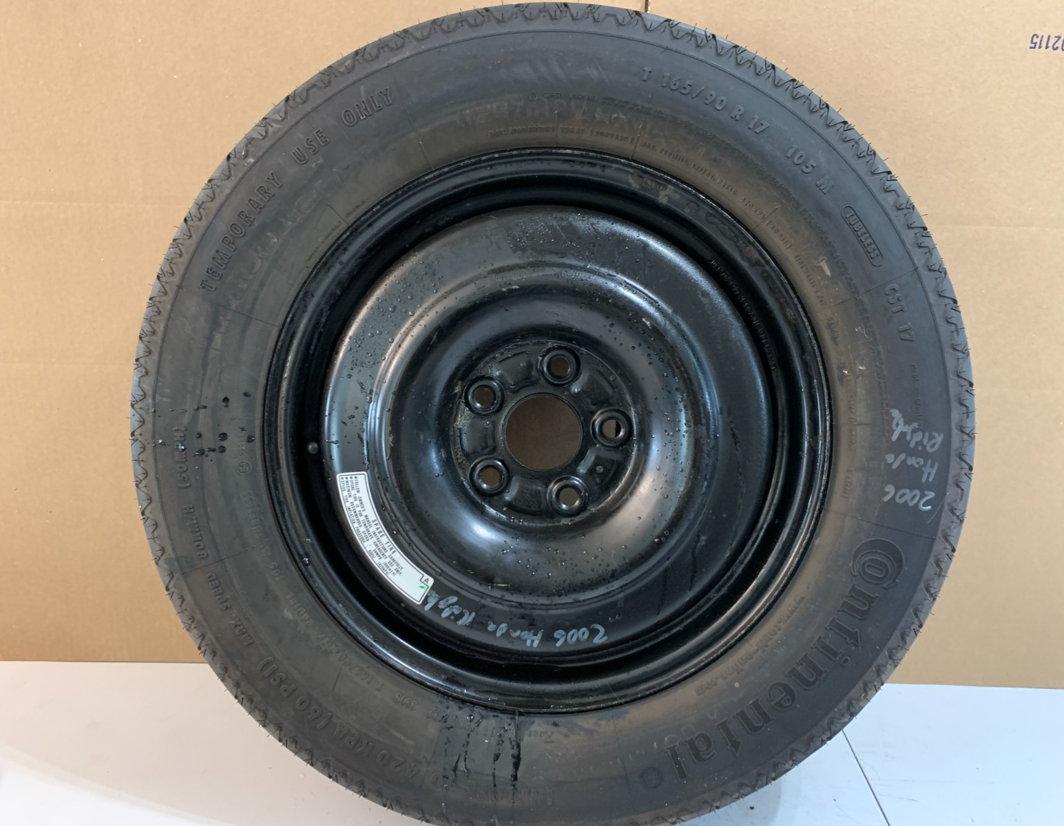 2006-2014 2017-2025 Honda Ridgeline  17" Spare Tire Wheel Compac Donut T16590R17