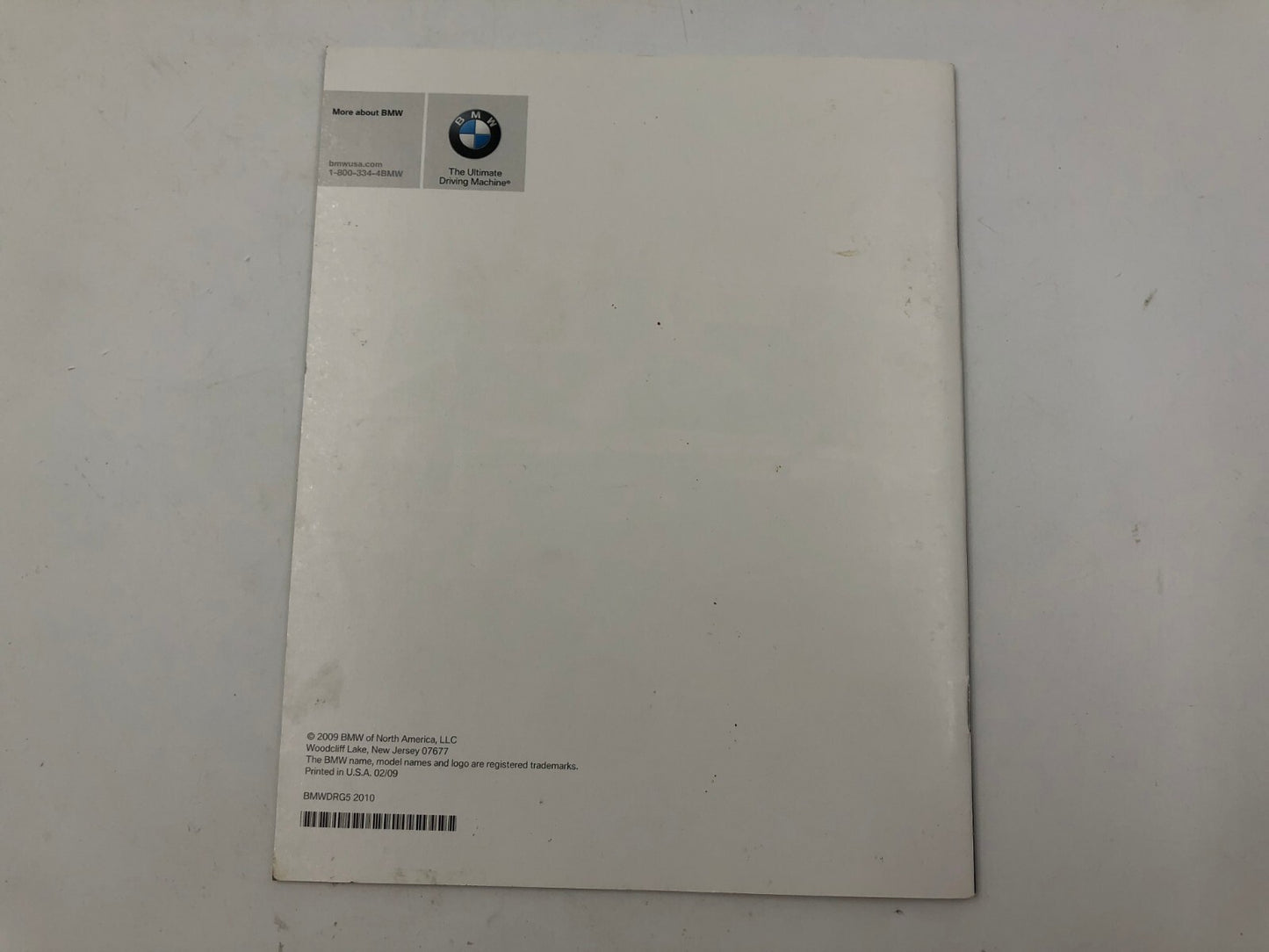 2009 BMW 5 Series Owners Manual Set with Case OEM E03B60006