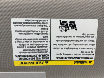2013-2018 Nissan Altima Passenger Sun Visor Gray Illumination OEM E02B36058