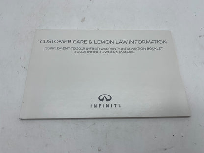 2019 Infiniti QX80 QX 80 Owners Manual Set with Case OEM