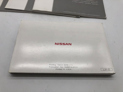 2005 Nissan Altima Owners Manual Set with Case OEM R01B50002