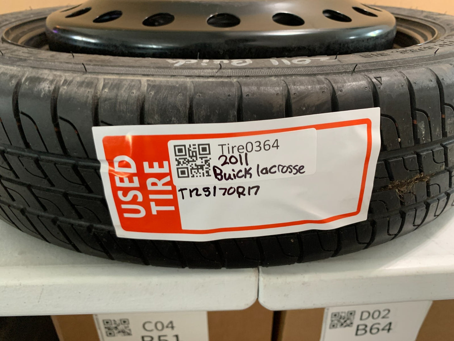 2010-2016 Buick Lacrosse 17" Spare Tire Compact Donut T125 70R17 OEM