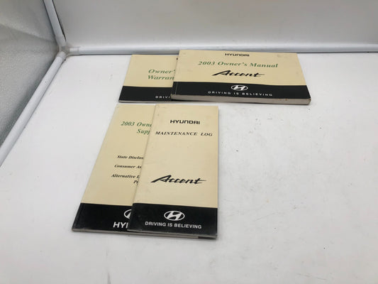 2003 Hyundai Accent Owners Manual Set OEM D02B03009