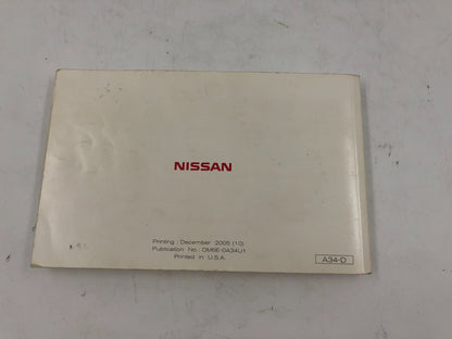 2006 Nissan Maxima Owners Manual Set with Case OEM B02B35005