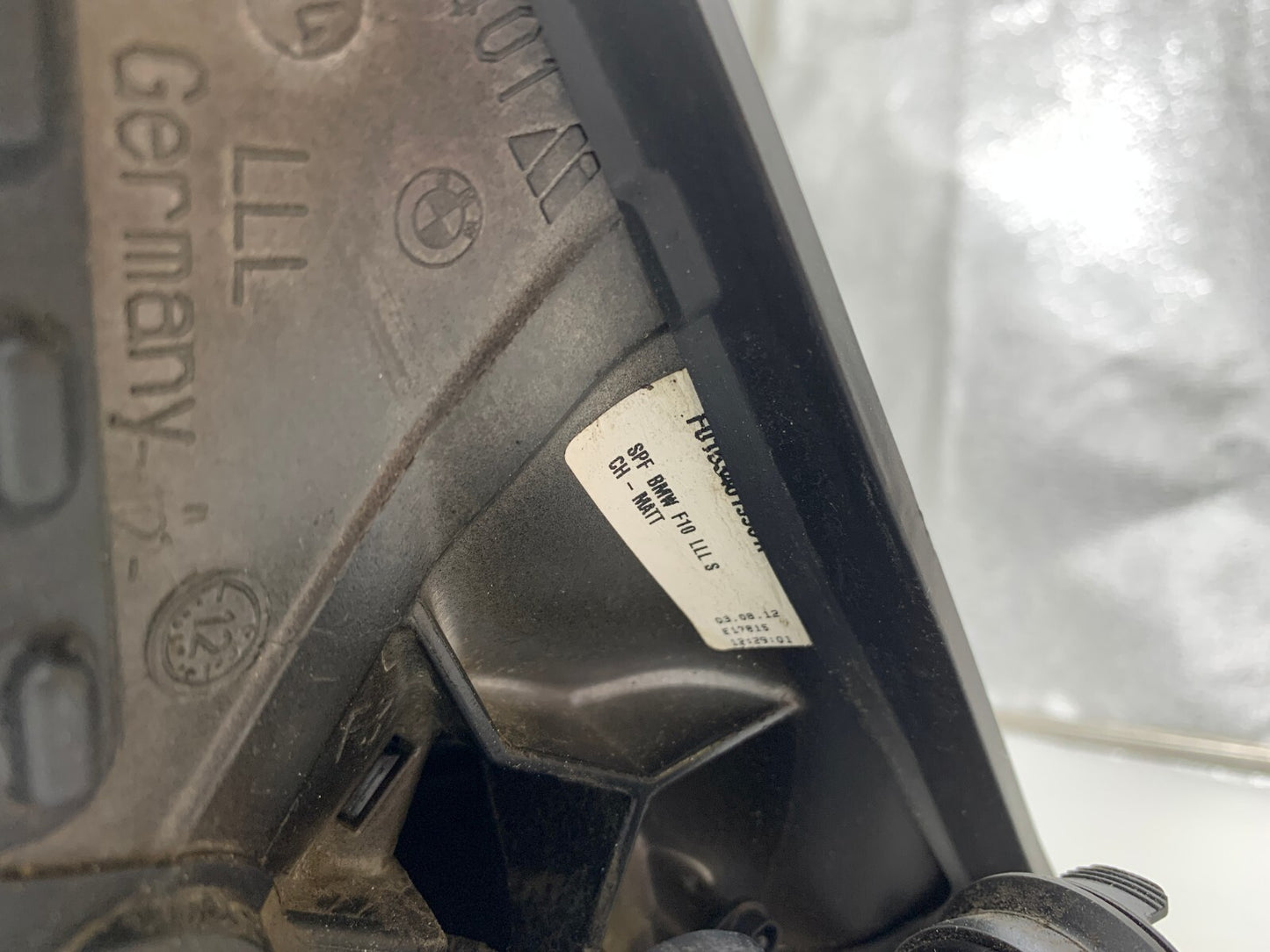 2012-2013 BMW 535i Driver Side View Power Door Mirror Silver OEM