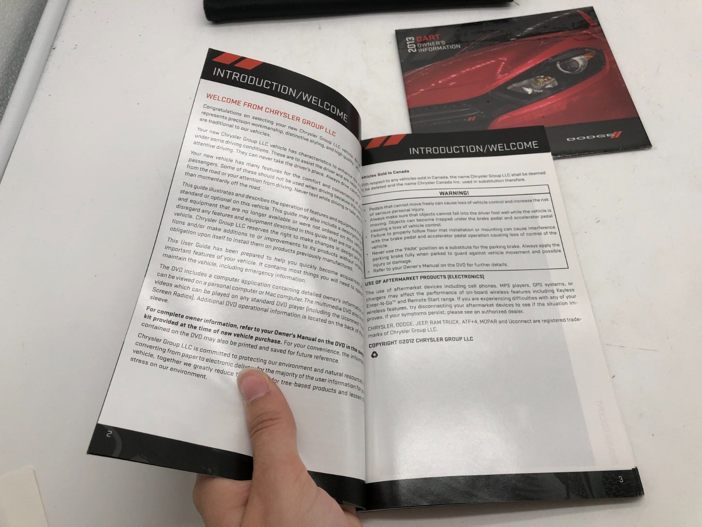 2013 Dodge Dart User Guide Owners Manual with Case OEM A01B43090