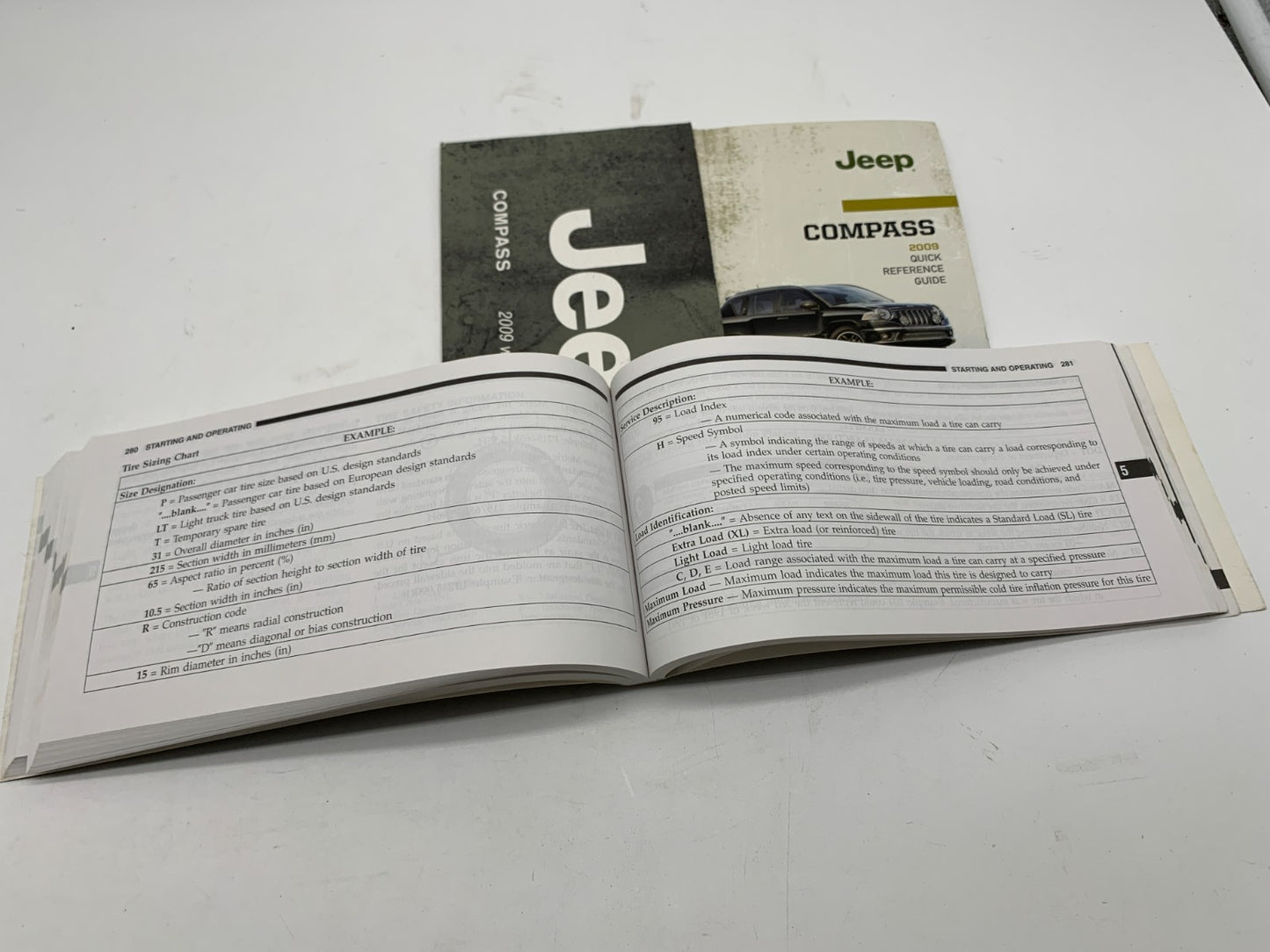 2009 Jeep Compass Owners Manual Set OEM B04B25013