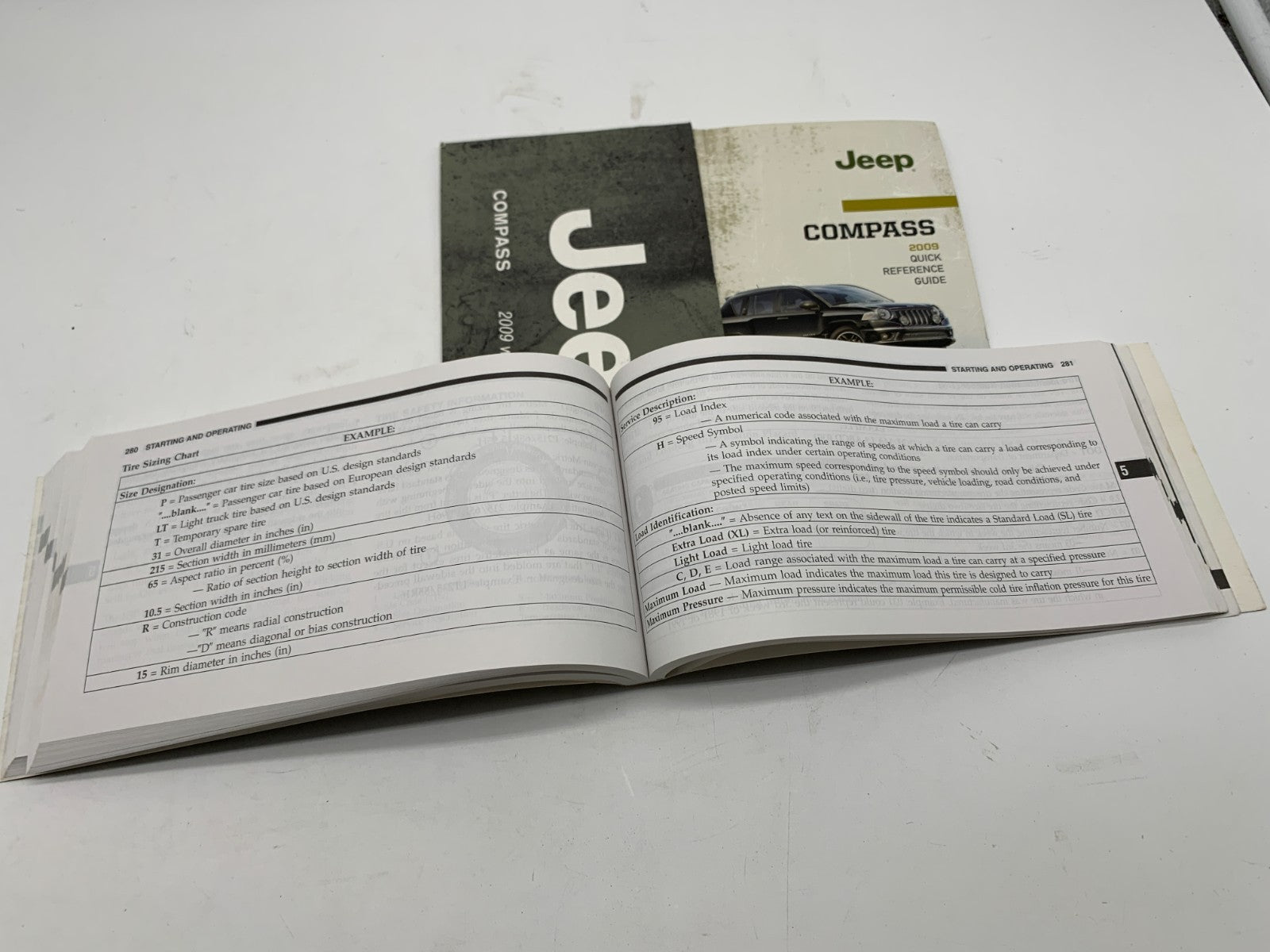2009 Jeep Compass Owners Manual Set OEM B04B25013