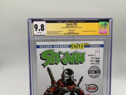 Spawn #350 CGC 9.8 JSA McFarlane Retailer Thank You Cover Signed by McFarlane