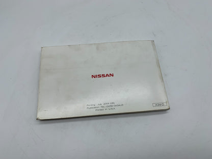 2005 Nissan Maxima Owners Manual with Case OEM C03B66005