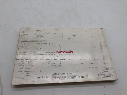 2008 Nissan Sentra Owners Manual OEM A02B19006