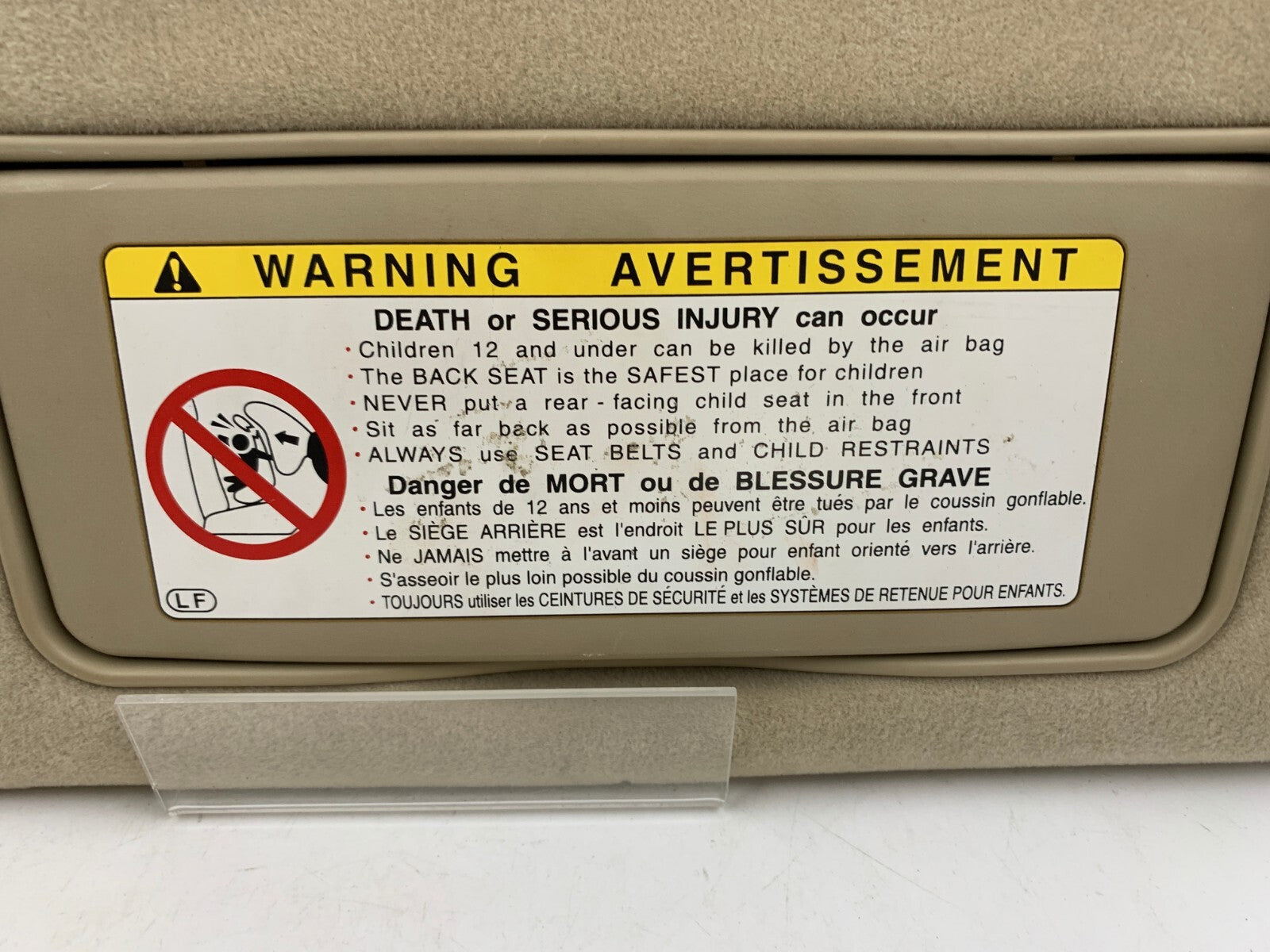 2001-2006 Lexus GS430 Passenger Sun Visor Beige Illuminated OEM D01B01015